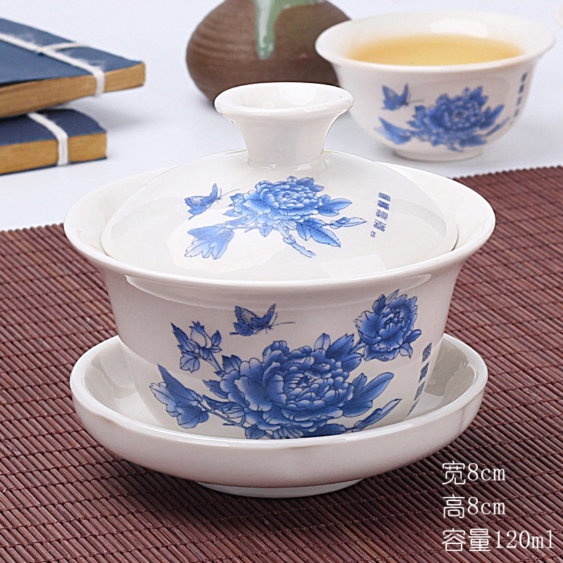 Tazón de fuente de entrega de una pieza taza de té de cerámica tazón de té tazón de tres piezas dehua Jade porcelana mini tamaño pequeño Kung Fu taza de burbuja