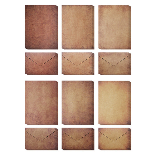 6 types of A5 handwritten love letter stationery with LOGO content, retro kraft paper stationery, envelope set, confession letterhead