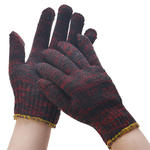 Labor protection gloves, cotton yarn gloves for men, extra-thick, wear-resistant gloves—ideal for work, construction sites, and heavy-duty handling tasks. Wholesale available.