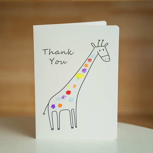 Cross-border DIY Children's Day Card Handmade Fingerprint Painting Greeting Card Mid-Autumn Festival Christmas New Year Card Set