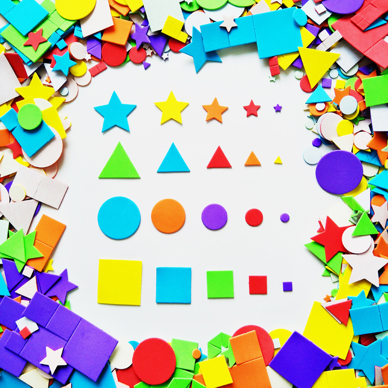 Factory wholesale color EVA intelligence development toy enlightenment collage 1000 strip with adhesive cognitive geometry