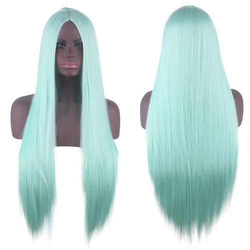 Zhu Shengda cosplay wig universal medium parted scalp black long straight hair 80CM anime wig manufacturer wholesale