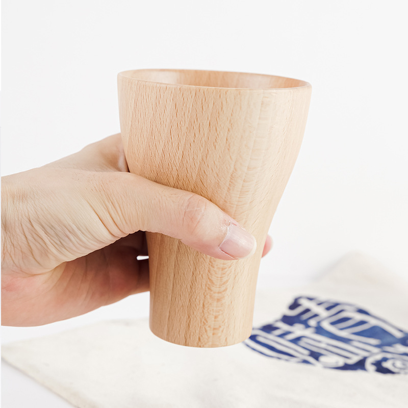Hogar creativo Taza de madera Taza de madera de haya Taza de té Taza de vino Taza de vino Taza de café de madera de amor Taza pequeña práctica ecológica