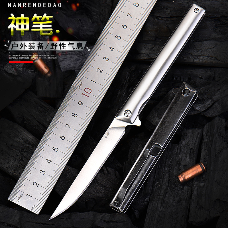 神笔m390粉末钢折叠刀高硬度锋利迷你防身小刀具户外军工随身折刀