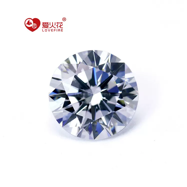 梧州人造合成小圆形钻厘石宝石3A八心八箭车工白色裸立方氧化锆石