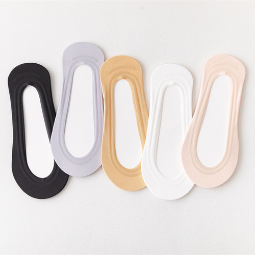 Rose pattern cotton bottom ice silk shallow mouth invisible boat socks lace non-slip silicone socks for women manufacturer wholesale