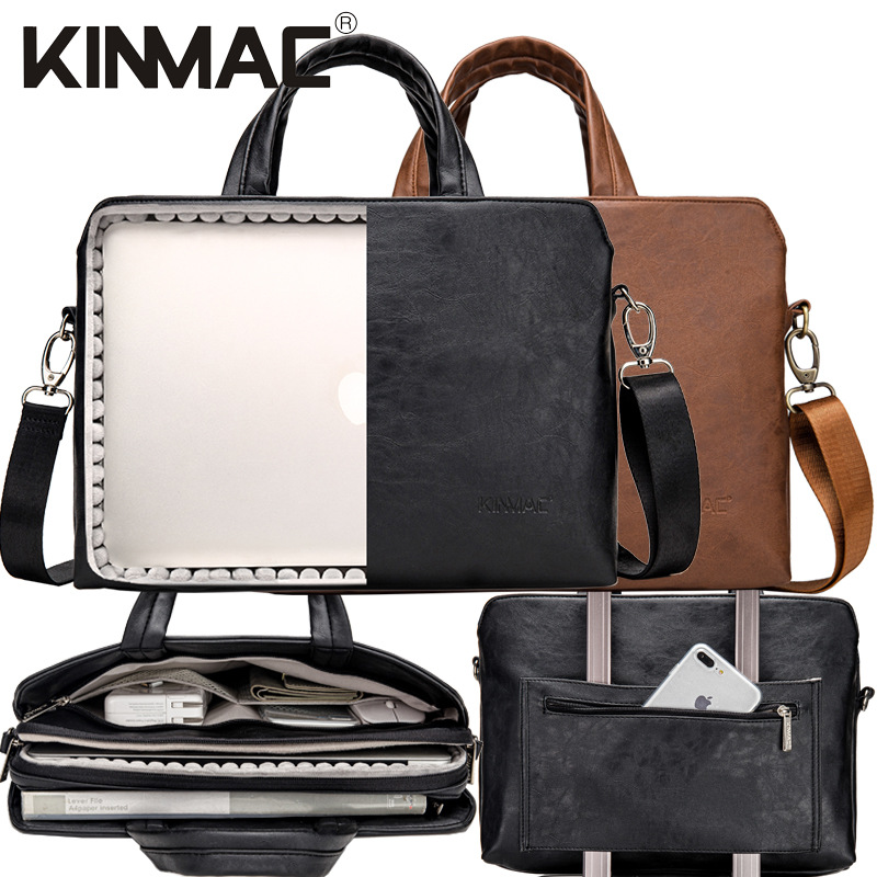 Kinmac European and American Fashion Shockproof Laptop Tablet Portable Shoulder Bag Business Briefcase Protective Cover Trendy