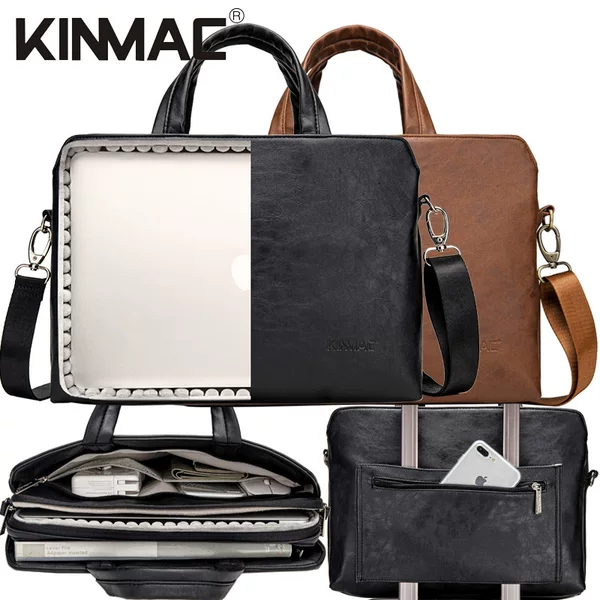 Kinmac European and American Fashion Shockproof Laptop Tablet Portable Shoulder Bag Business Briefcase Protective Cover Trendy