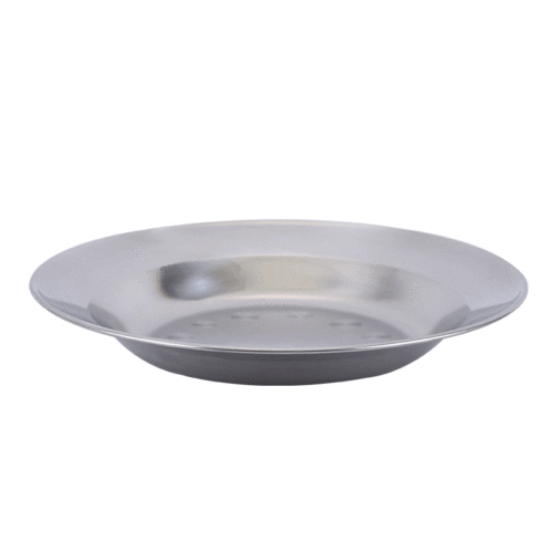 Thickened stainless steel plate round plate flat plate canteen plate home use dish plate deep plate barbecue plate dish plate dumpling plate