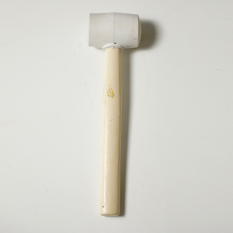 橡胶锤子橡皮锤贴瓷砖装修软胶皮榔头工具塑料300g扁木柄倒装木柄