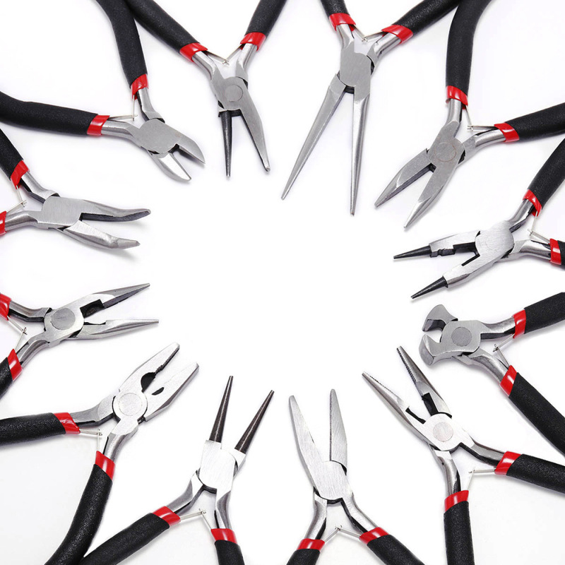 Handmade DIY jewelry tools suit multi-functional flat-mouth pliers diagonal pliers pointed pliers mini small pliers