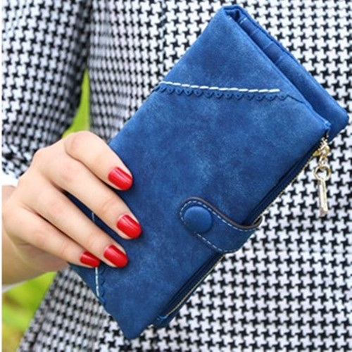 Hopper Leather Matting Wallet Women's Long Version Korean Style 2025 New Student Tri-Fold Multi-functional Ladies Handbag