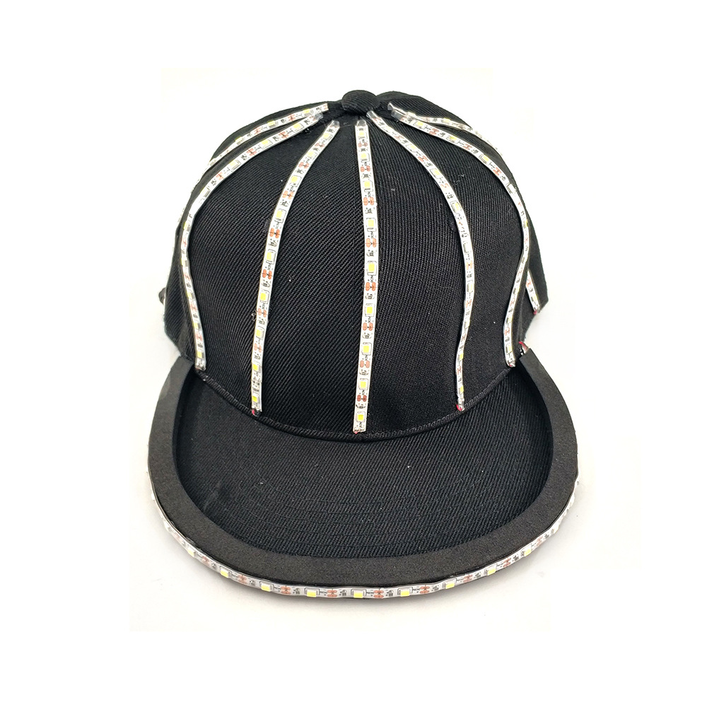 LED luminoso sombrero bar espectáculo nocturno accesorios luminosos flash fresco inalámbrico hip hop sombrero de copa