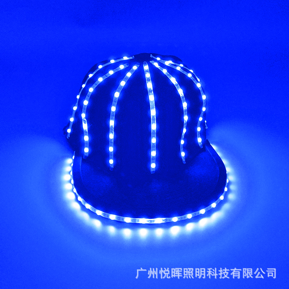 LED luminoso sombrero bar espectáculo nocturno accesorios luminosos flash fresco inalámbrico hip hop sombrero de copa