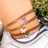 Summer beach brand ankle bracelet, acrylic metal chain, European style, simple and elegant design