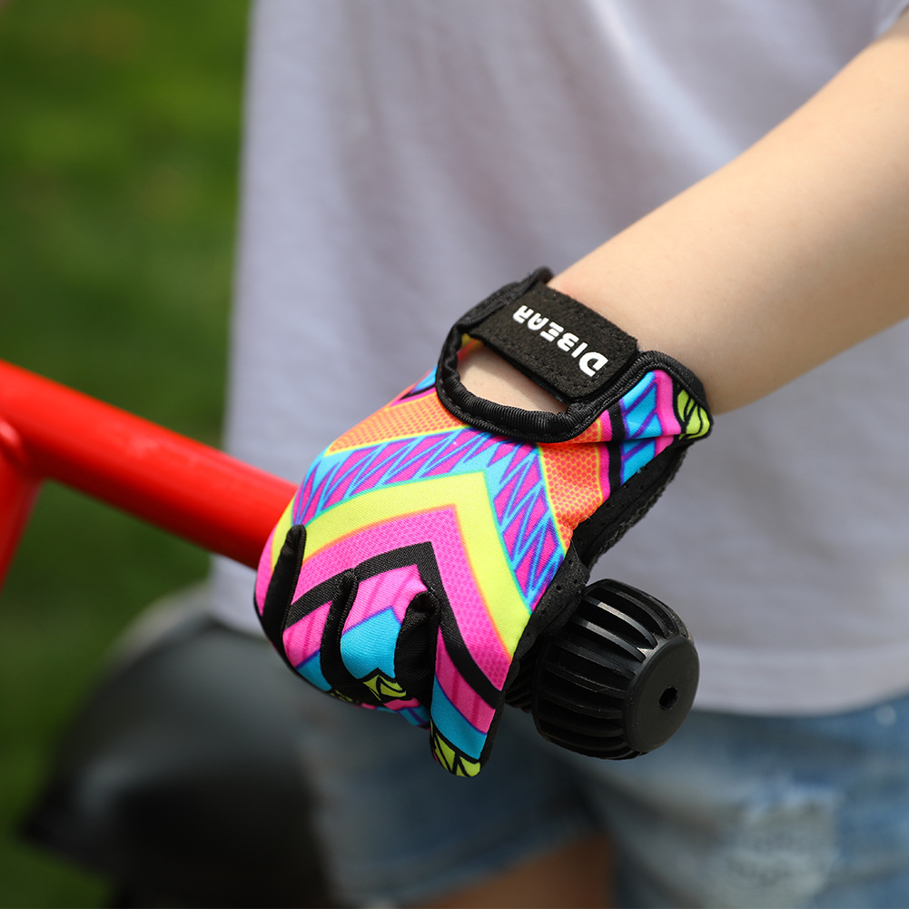 DIBEAR deportes de los niños de Palma guantes antideslizantes dedo completo de protección de la bicicleta guantes de béisbol ciclismo guantes de fitness