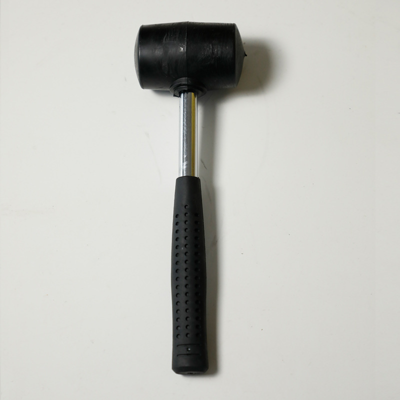 皮锤橡胶锤子无弹力锤防震塑料贴地砖工具多功能安装500g钢管柄