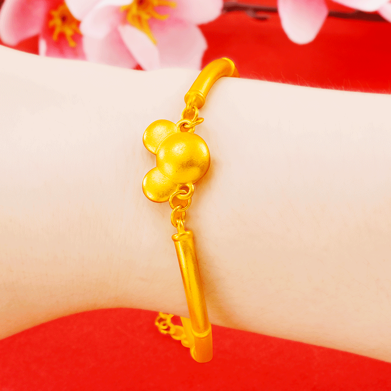 Imitación de lujo 24K pulsera de oro mi y Qi estilo Coreano en línea de celebridad en vivo de la joyería de dibujos animados lindo arena pulsera de oro para las mujeres