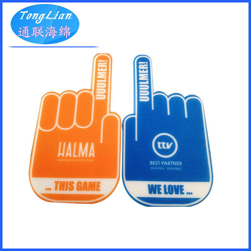 一手指满印助威手套 高密度满印海绵手掌