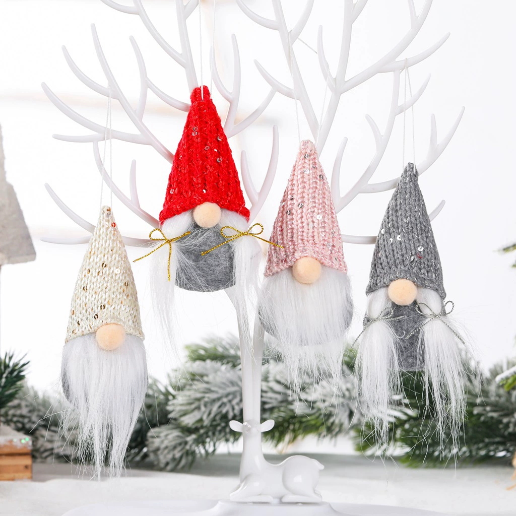 П pendantknitted Christmas гном подвеска, блестящая подвеска, 4 цвета (розовый, золотой, красный, серый)