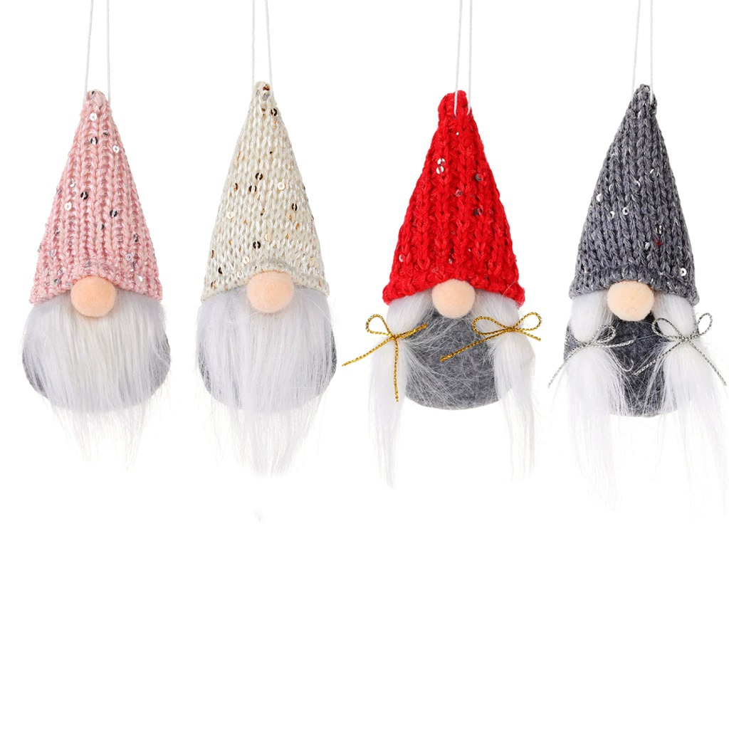 П pendantknitted Christmas гном подвеска, блестящая подвеска, 4 цвета (розовый, золотой, красный, серый)