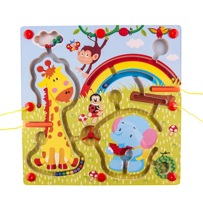 Magnetic laberinto pluma cuentas de juguete rompecabezas cerebro-movimiento de concentración multifuncional 3 niños padre-niño 4-6 años de edad