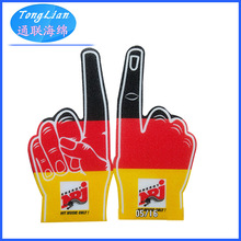 批发供应印花海绵手掌 五指形高密度海绵手掌