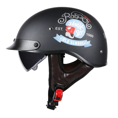 Motosiklet kaskı (dəbilqə) Summer Helmet Ancient Half Helmet - 112-memories-with-black-mirror-s