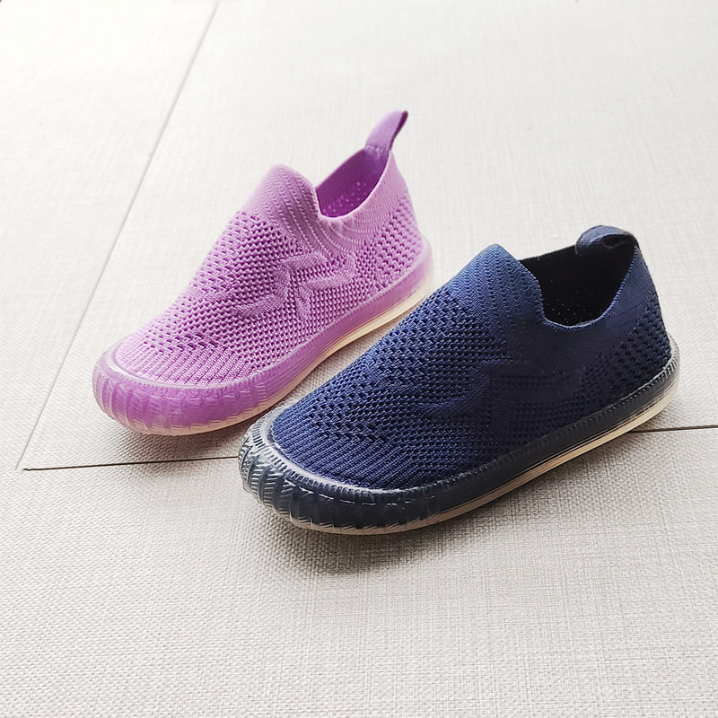 EDUBA Spring and Autumn new transparent bottom fly woven children's shoes set foot soft bottom casual men's and women's baby shoes factory wholesale