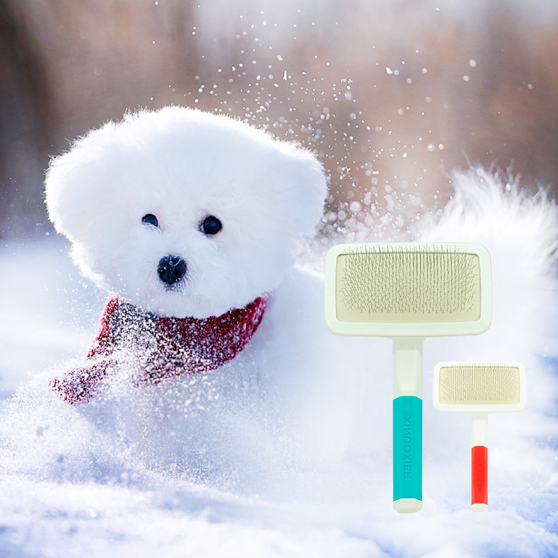 Xinuo mascota perro peine pequeño peine blanco peine de perro de pelo largo cepillo de aguja de acero Teddy aguja peine cepillo de piel