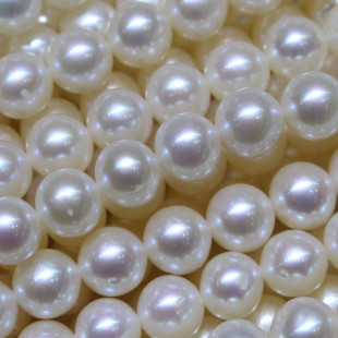 Natural Freshwater Pearl Necklace Ins Mother Chain Accessories 7-8mm Nearly Perfect Round Micro Flaw Strong Light Beaded Women's Necklace