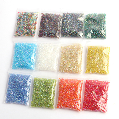 Wholesale 2mm holed crystal glass millet beads colorful mini beads loose beads diy cross stitch beads jewelry accessories