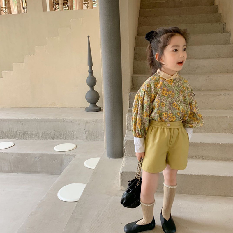 Autumn retro shirt girl's