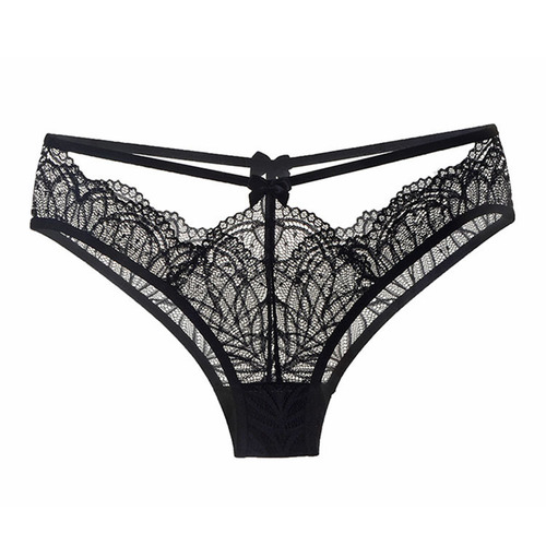French sexy transparent temptation lace women's low-waist briefs sexy underwear thong T-pants cross-border supply