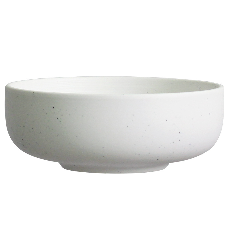 Tazón de cerámica escandinavo, mate, esmerilado, para ensalada, plato plano, vajilla para restaurante, hotel, comida occidental, juego de porcelana blanca