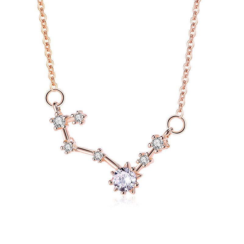 S925 plata de ley flash estrella símbolo lindo collar de constelación chica creativa cadena de clavícula salvaje regalo al por mayor