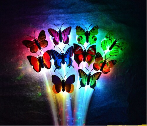 Rainbow Butterfly Glowing Braids, Sparkling Braids, LED Fiber Optic Hair, Birthday Party Entertainment Cheer Prop