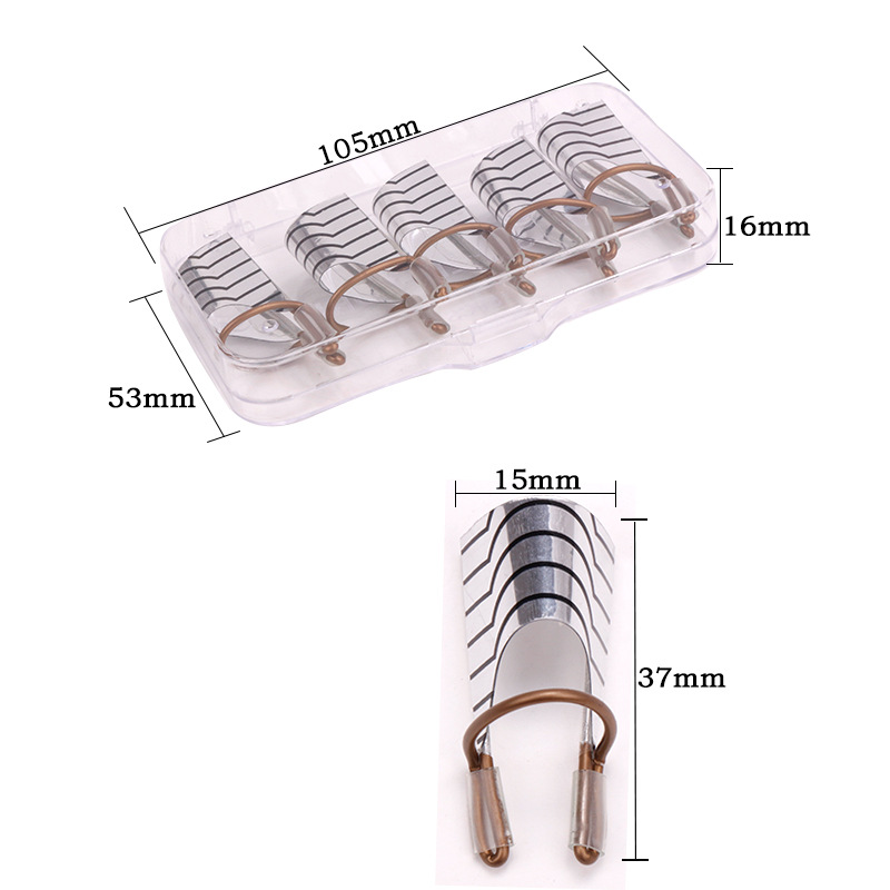 Soporte de dedo de extensión de uñas transfronterizo clavo de cristal extensión de fototerapia clavo metal aluminio dedo titular 5 traje en caja