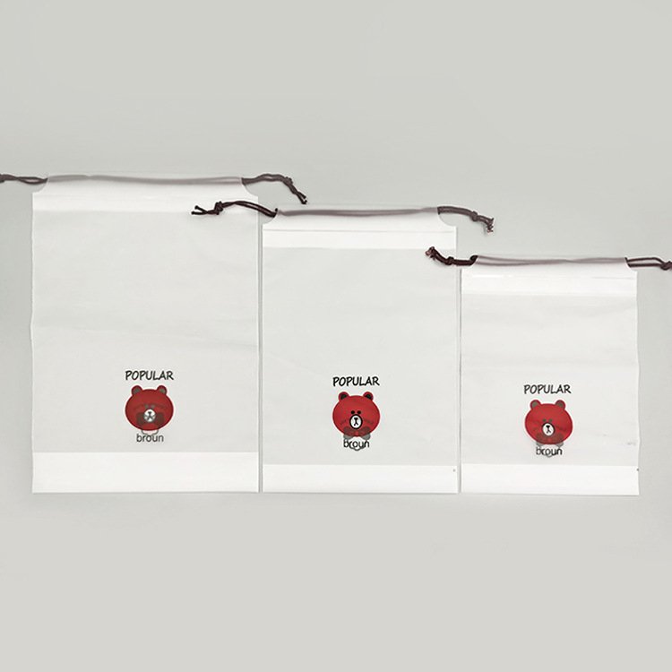 Matte cartoon footwear, storage bag for traveling, shoe bag, with little bears