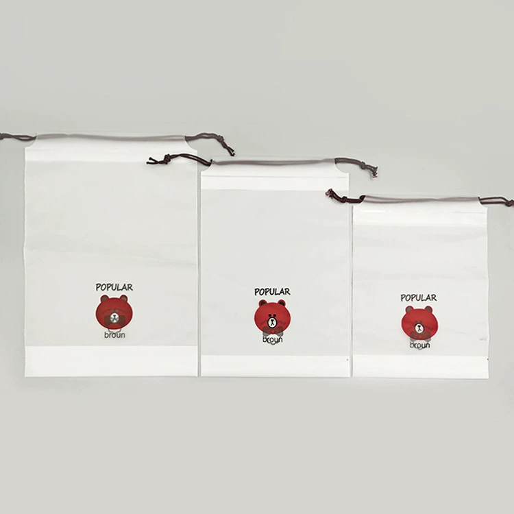Matte cartoon footwear, storage bag for traveling, shoe bag, with little bears