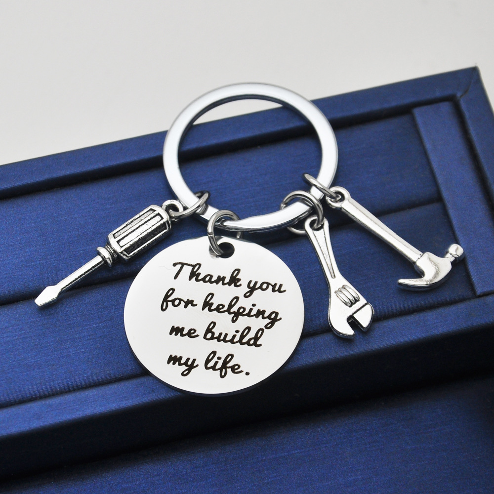 Llavero del Día del Padre si Papá no puede arreglarlo martillo de acero inoxidable destornillador llave papá herramientas