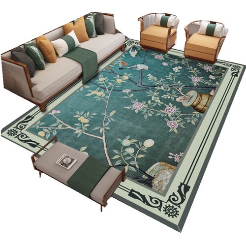 Chinese style carpet New Chinese style living room coffee table carpet floor mat Zen tea room study sofa bedroom classical retro style