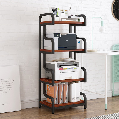 4 층 블랙 프레임 + 티크 색상