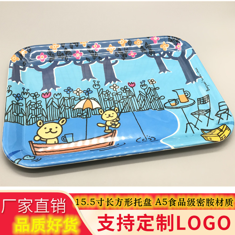 Factory customized environmental protection fruit plate melamine fruit plate rectangular fruit plate kitchen tea tray food grade material