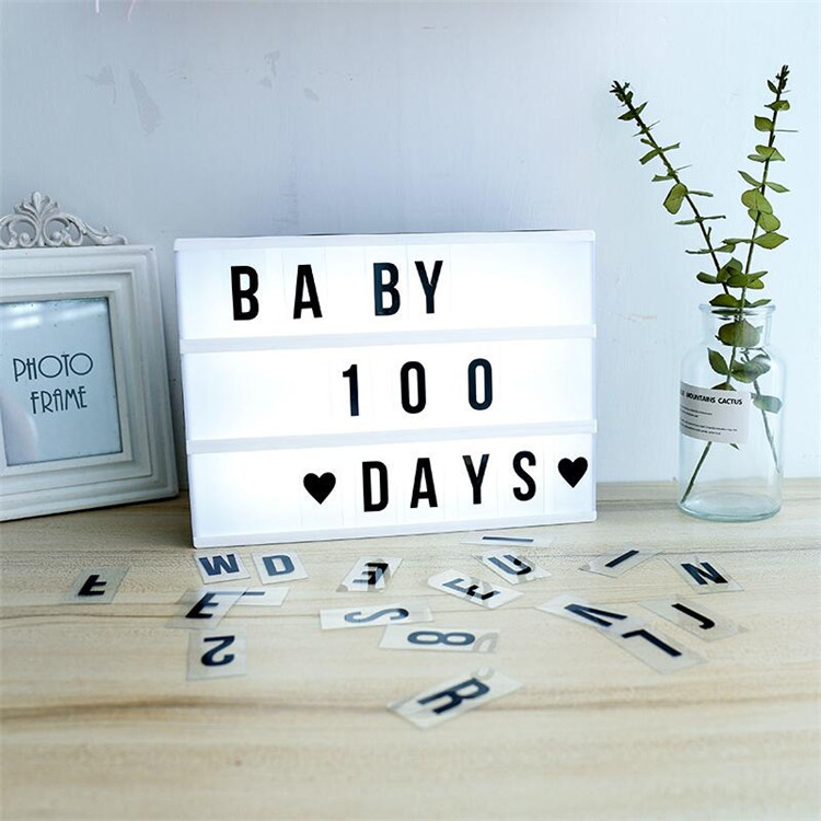 Caja de luz LED con letras A4A5, caja de luz colorida con control remoto, luz decorativa navideña, caja de luz para escribir a mano, venta al por mayor.