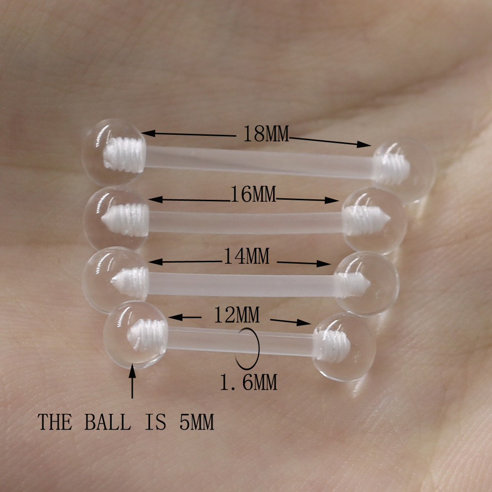Acrylic transparent invisible physiological piercing