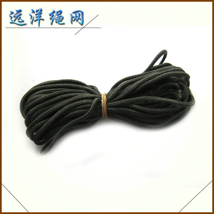 工厂直销捆绑攀岩安全绳黑色沉水耐磨pa尼龙涤纶绳高强丝编织防护