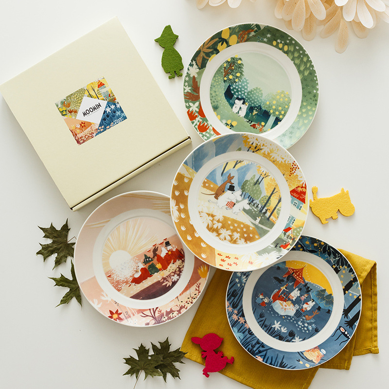 Japanese imported Momin genuine authorized ceramic tableware MOOMIN color ceramic plate breakfast plate