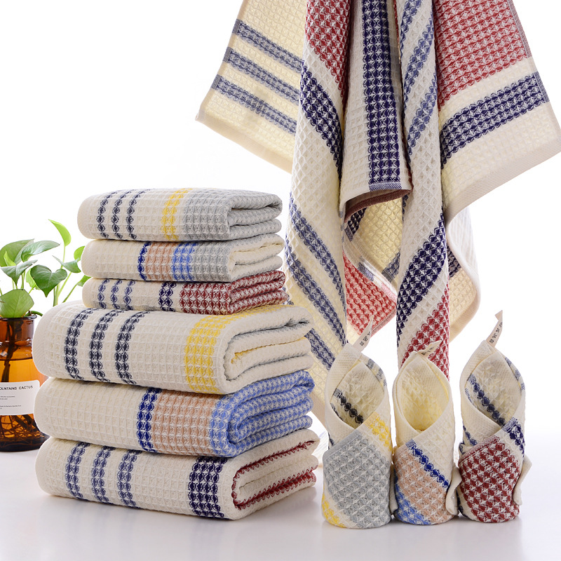 Asciugamano da bagno in puro cotone a nido d'ape assorbente_voghion.com