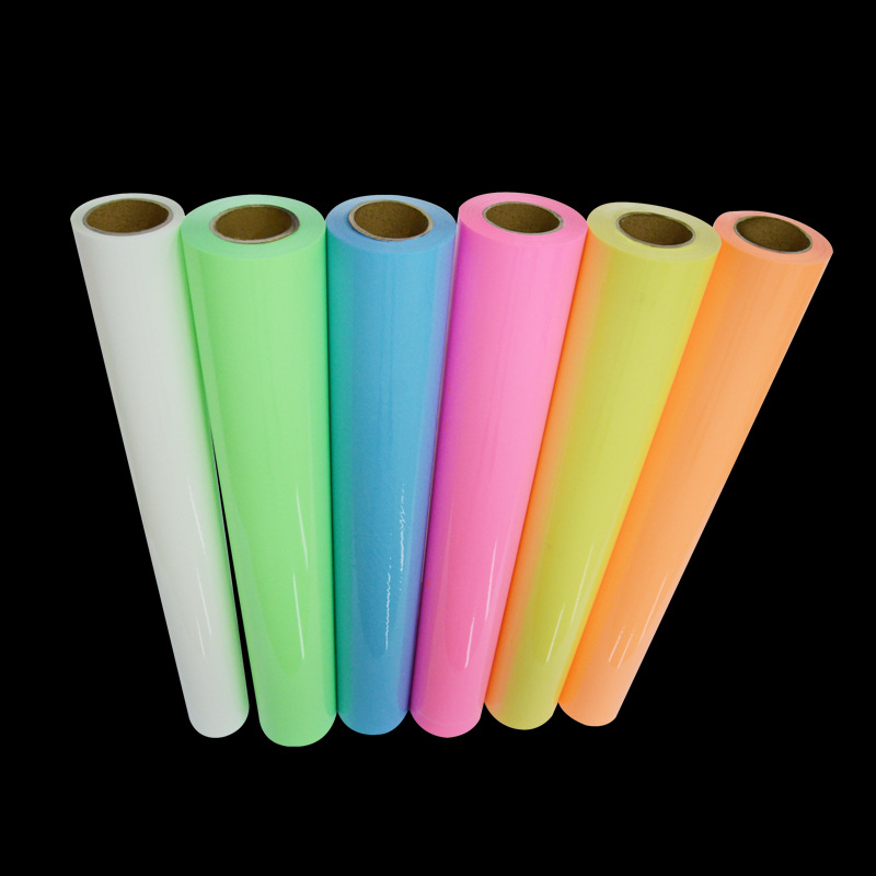 新款鞋服pu刻字膜  服饰DIY自发光烫画膜 夜光热转印膜批发